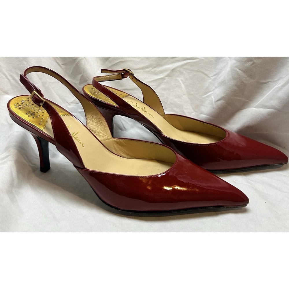 Cole Haan Air Fiona Red Patent Leather Slingback Pumps Womens 8B